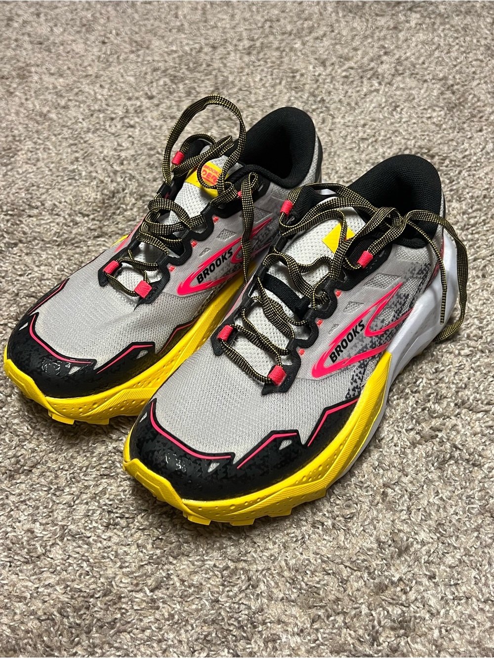 Brooks women’s trail Running Shoes — Gray, Yellow & Pink Accent